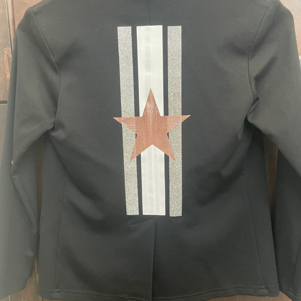 Girls Black Blazer with star